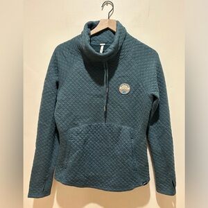 Techstyles Snowbird Utah Quilted Green Funnel Neck Sweatshirt - Women’s Medium